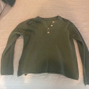 Olive Green Boutique Cable Knit Sweater
